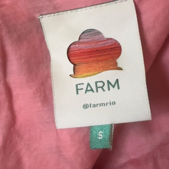 Farm Rio Aura Tiered Floral Miniskirt Size S Small cotton pink floral lace lined - Picture 6 of 7